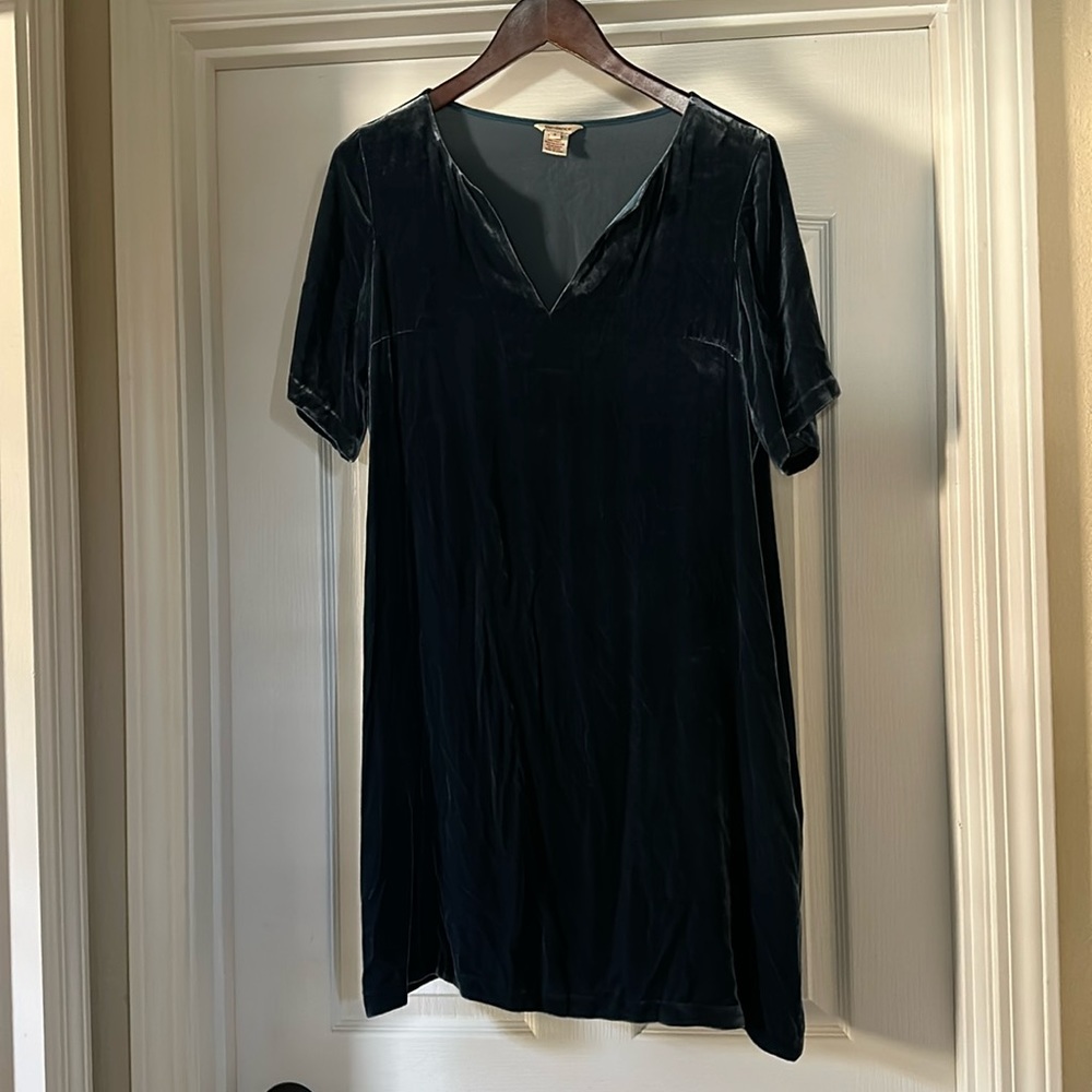 Sundance blue crushed velvet tunic dress S